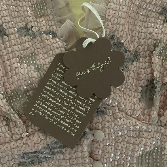 Anthropologie Girl sequined all over Top blush L party ocassion - Picture 12 of 13